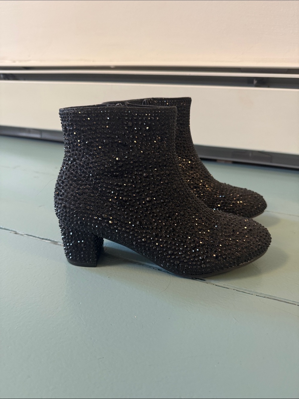 Link Black Sparkle Kids Ankle Boots NWOT